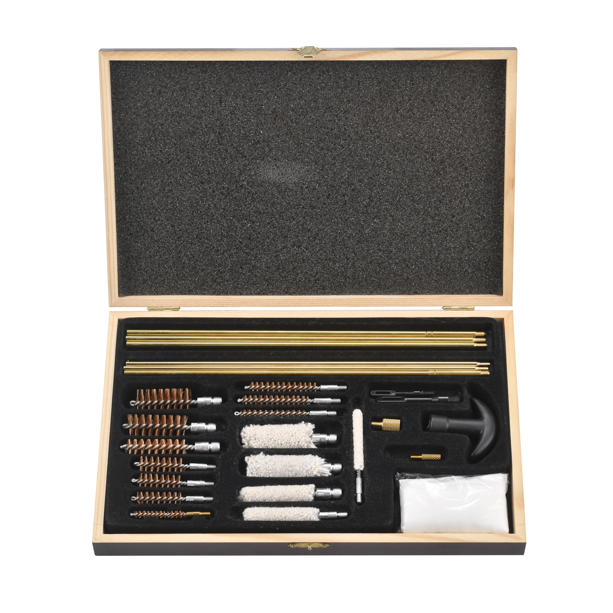 Factory Custom Wooden Box Gun Brush Cleaning Kit, Suitable for Cleaning Brushes of All Gun Types