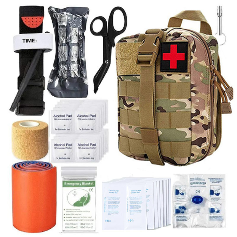 Emergency Survival Kit and First Aid Kit, 142Pcs Professional Survival Gear and Equipment with Molle Pouch, for Men Camping Outdoor Adventure