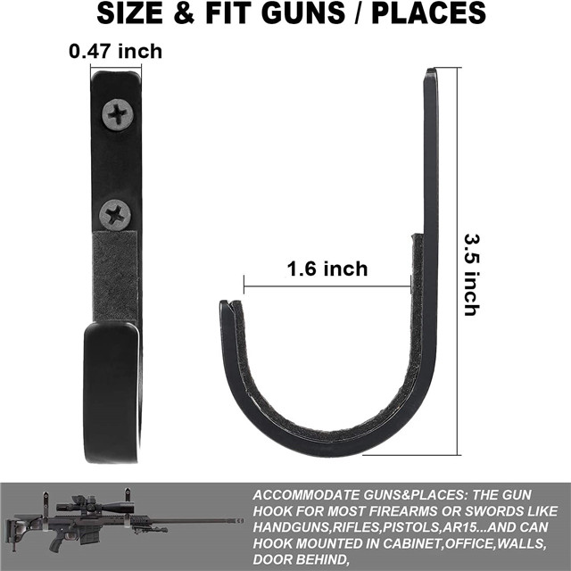 For Sale Fits Any Rifle Shotgun Archery Bow Wall Mounted Padded Heavy Duty Steel Gun Hook