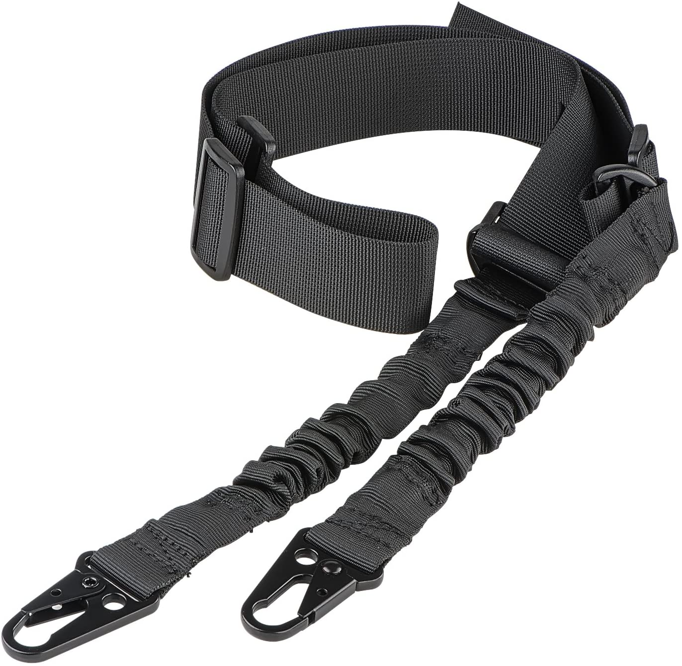Two Points Rifle Sling with Length Adjuster Traditional Sling with Metal Hook for Outdoors