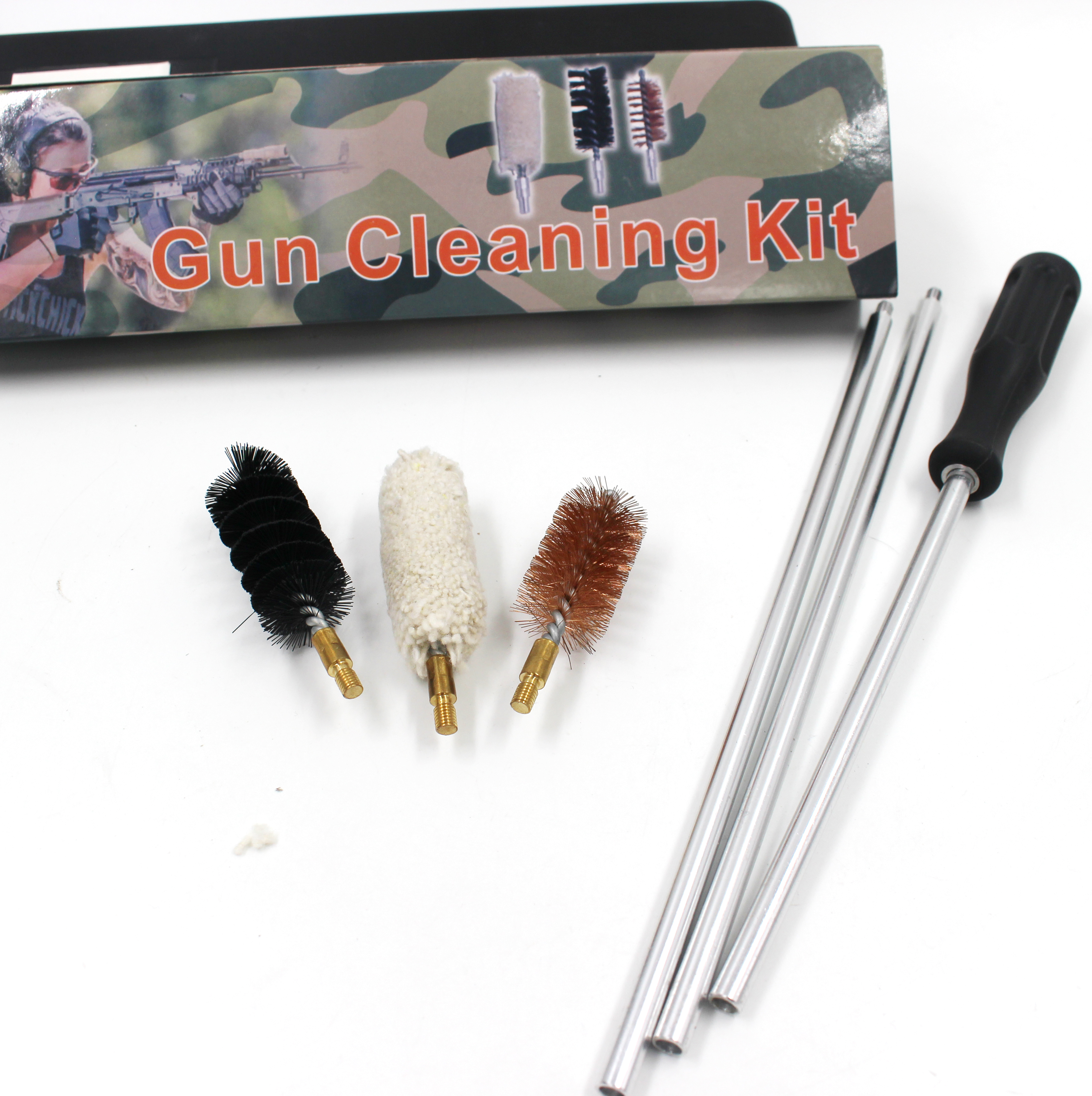 GK01 12Ga Bronze Cotton Brush Aluminium Rod Arm Rifle 12Guage Shot Gun Cleaning Kits for sale