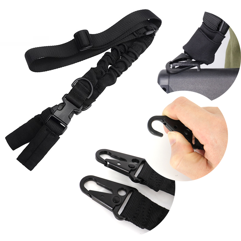 Black Adjustable Traditional Two Point Sling Quick Release Flexible Gun Sling for Outdoors