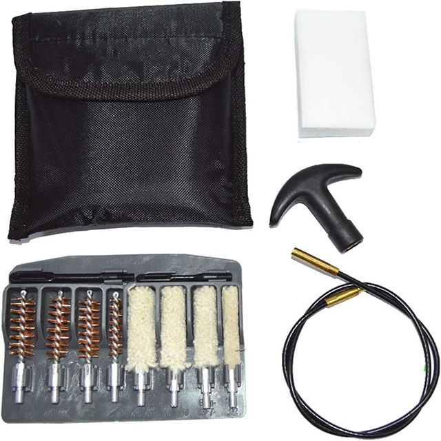 Factory Wholesale 11 Pieces Black Carrying Cloth Bag Gun Cleaning Kit for M16 AR15