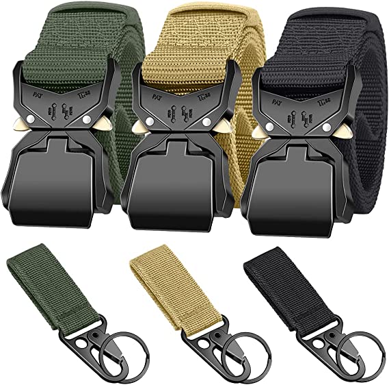 Heavy Duty Quick Release Buckle Tactical Belt, Military Hiking Rigger 1.5" Nylon Web Work Belt
